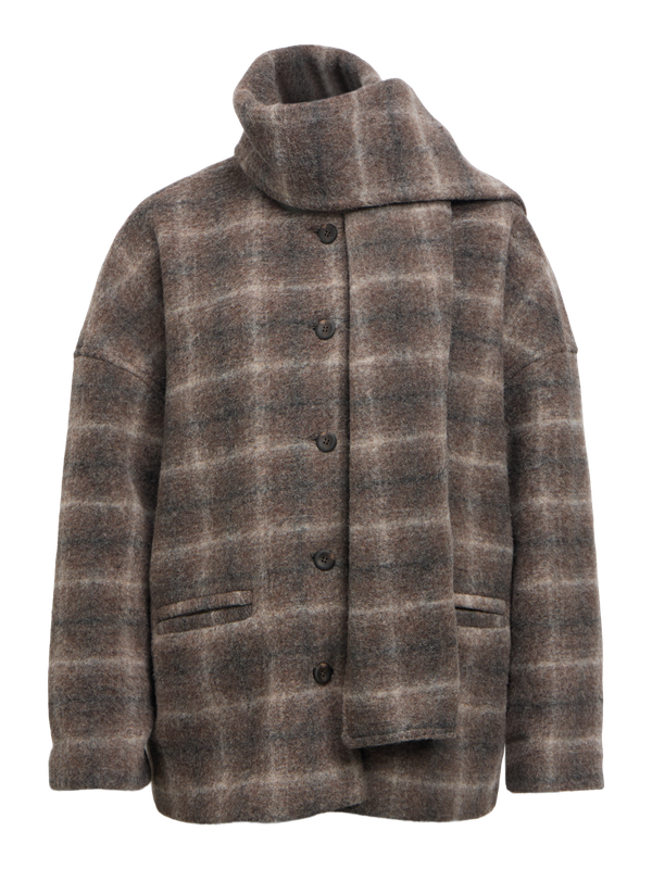 Object OBJMAISE L/S LO SCARF JACKET NOOS Carafe/Check 23049278