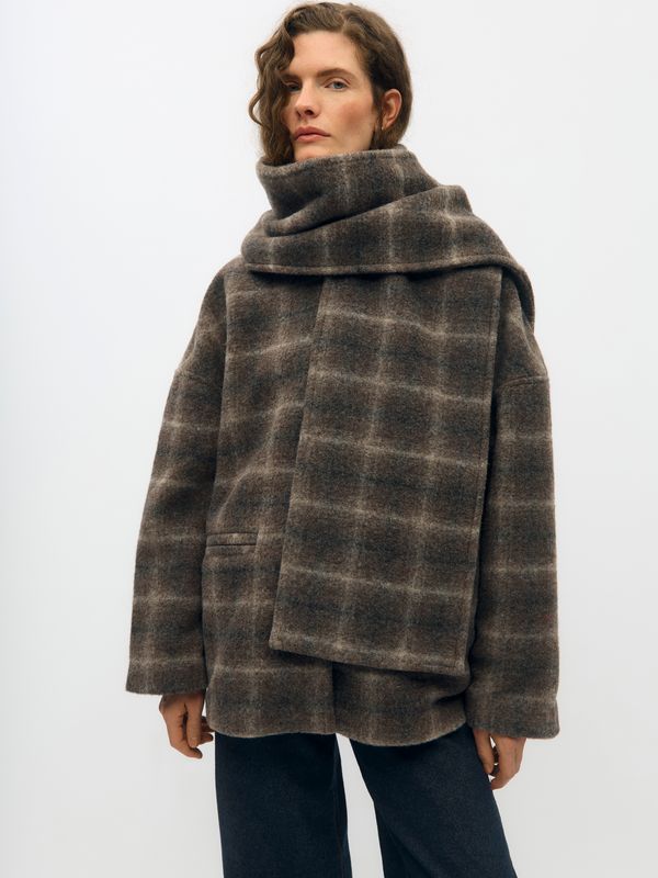 Object OBJMAISE L/S LO SCARF JACKET NOOS Carafe/Check 23049278