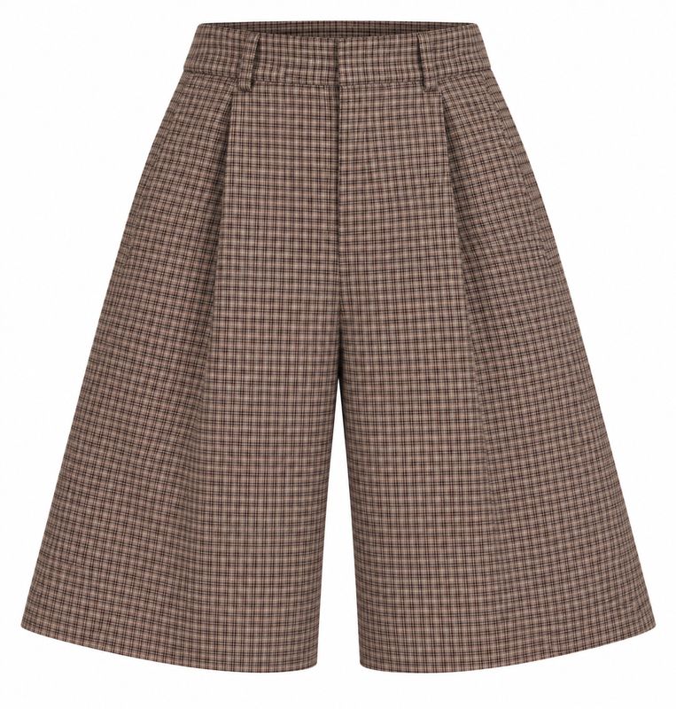 Ambika Bermuda ruit Coffee Blue Plaid Kristie