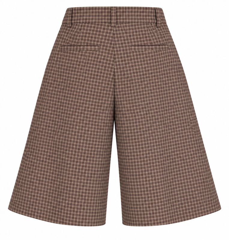 Ambika Bermuda ruit Coffee Blue Plaid Kristie