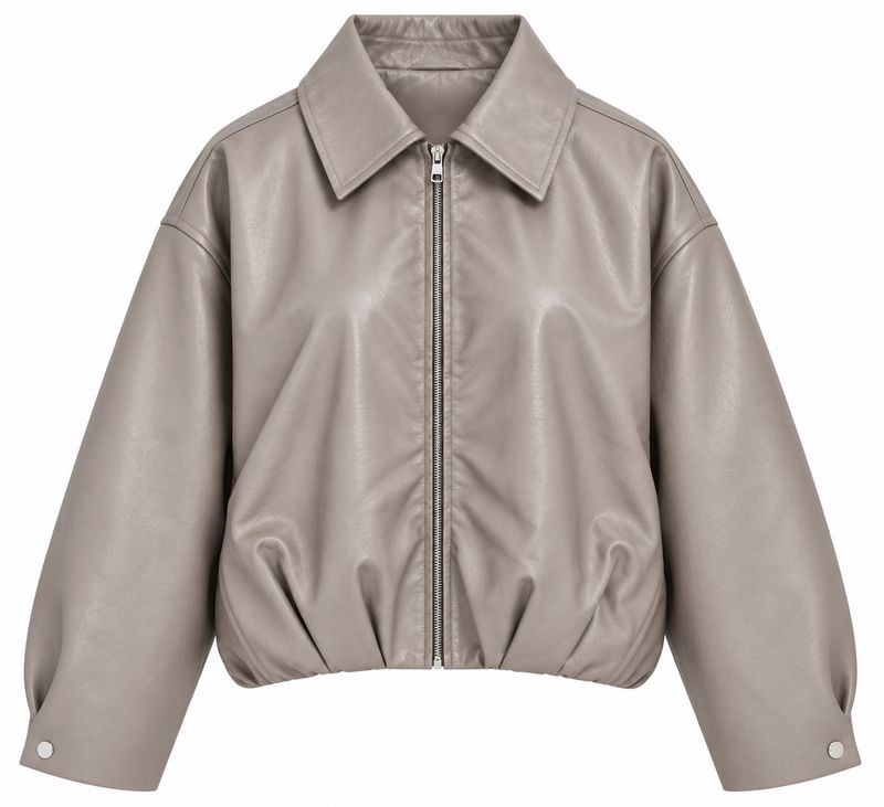 Ambika leather look jacket beige Amelia-leather