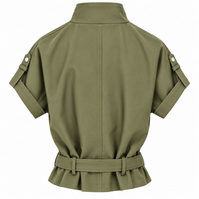 Ambika gilet met mouw en knopen green Krisje