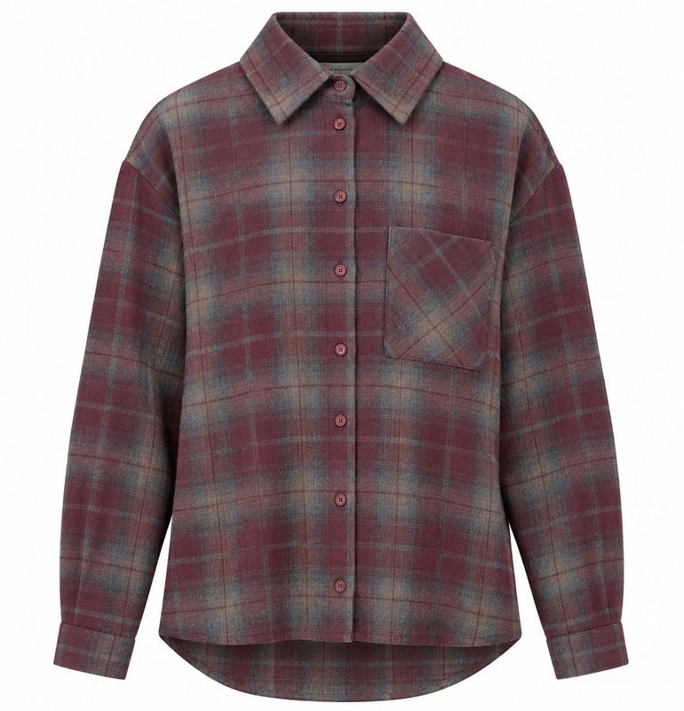 Ambika blouse ruit burgundy check Kristien