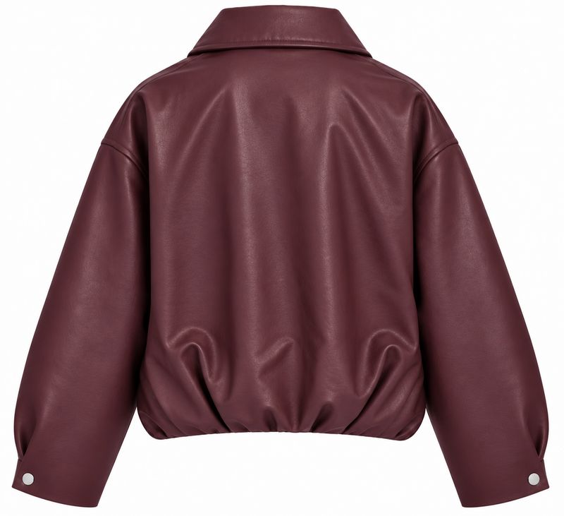 Ambika leather look jacket burgundy Amelia-leather