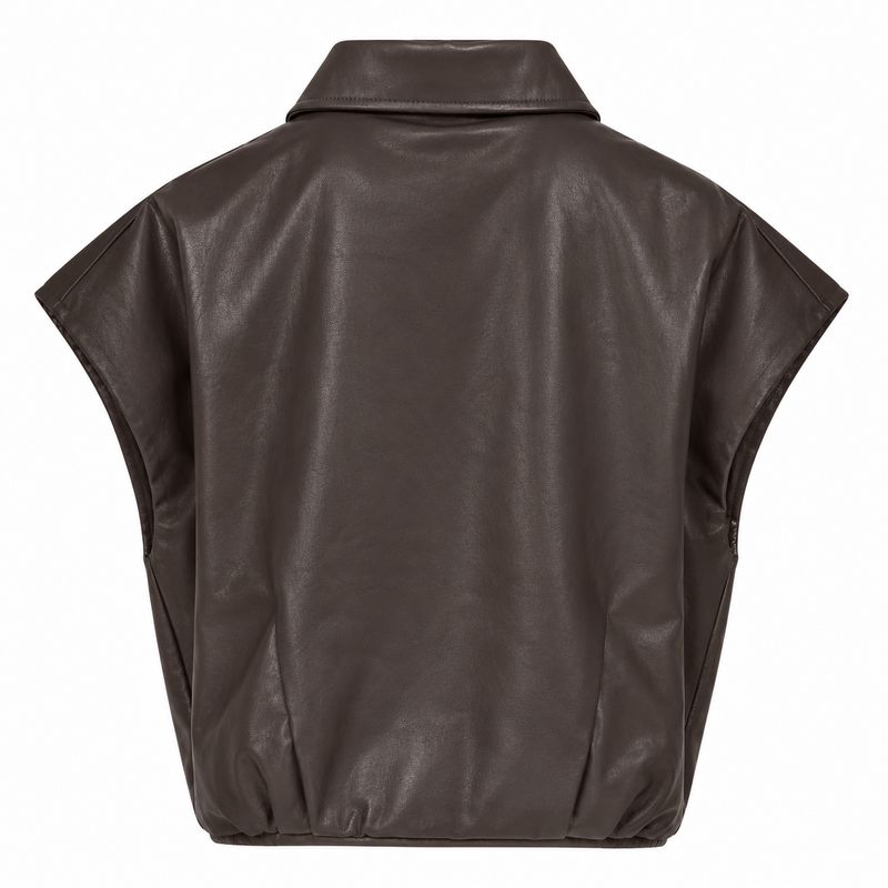 Ambika gilet pu coffee alies-26