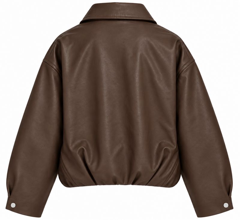 Ambika leather look jacket coffee Amelia-leather