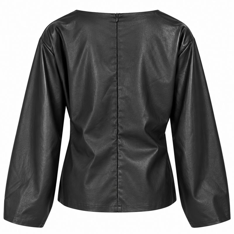 Ambika top l/s met strik black Kerstin