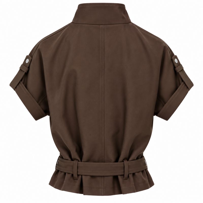 Ambika gilet met mouw en knopen coffee Krisje