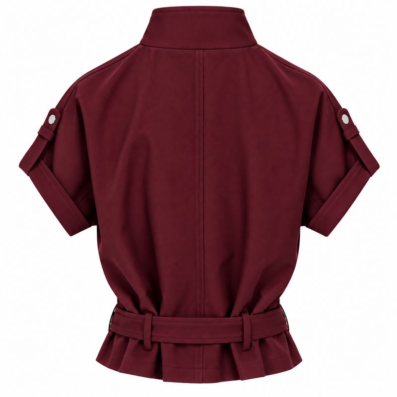 Ambika gilet met mouw en knopen plum Krisje