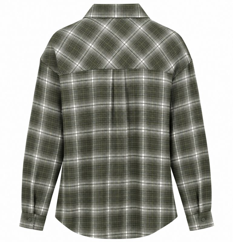 Ambika blouse ruit dark green check Kristien