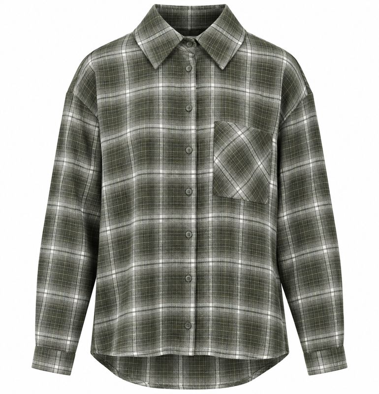 Ambika blouse ruit dark green check Kristien
