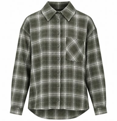 Ambika blouse ruit dark green check Kristien