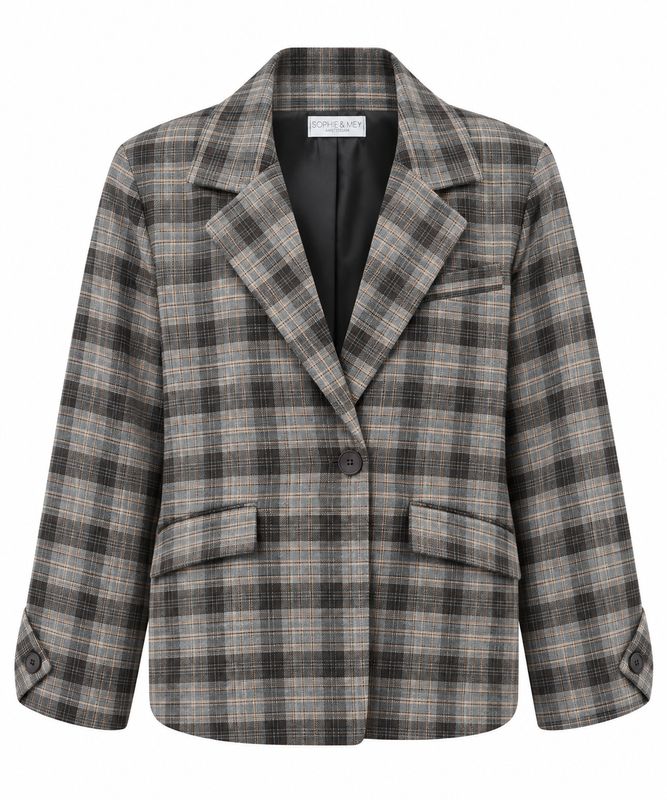 Nameless Blazer ruit Bruin check 51087