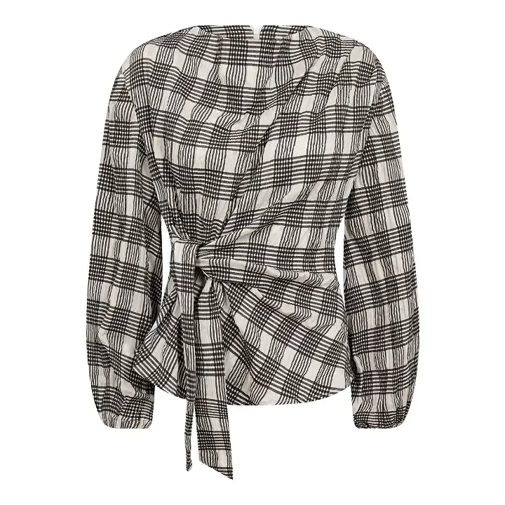 Co'couture ChandlerCC Check tie Blouse bone 500380