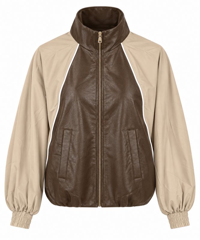 Nameless bomber met leren details coffee FR695605