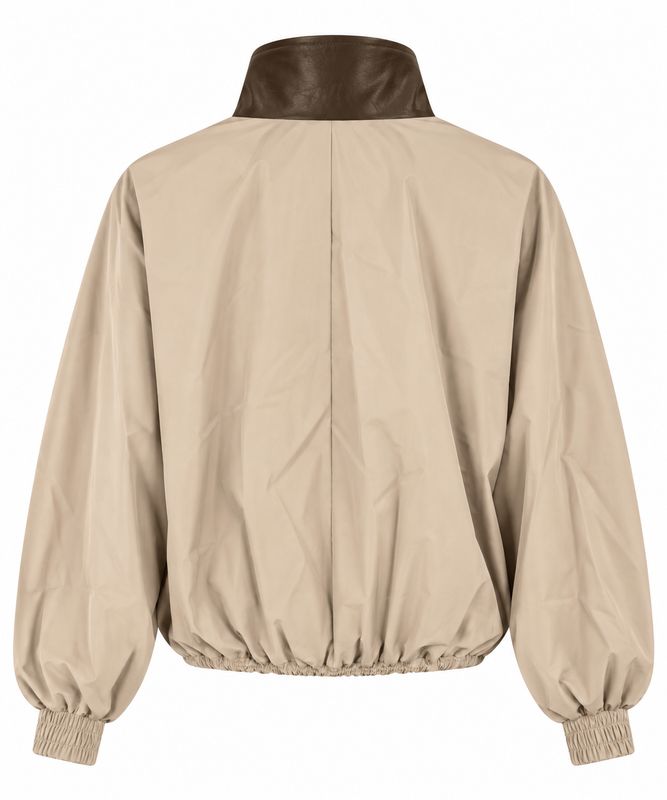 Nameless bomber met leren details coffee FR695605