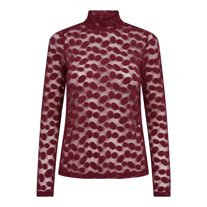 Co'couture PenolaCC Turtleneck Blouse Wine Red 500267