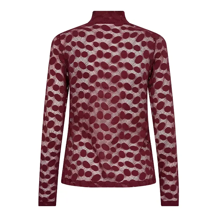 Co'couture PenolaCC Turtleneck Blouse Wine Red 500267
