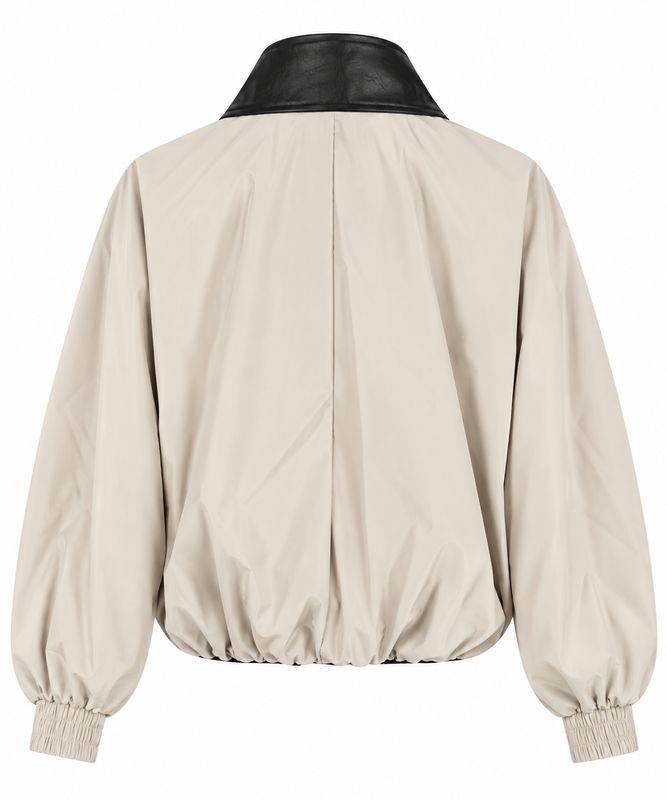 Nameless bomber met leren details black FR695605