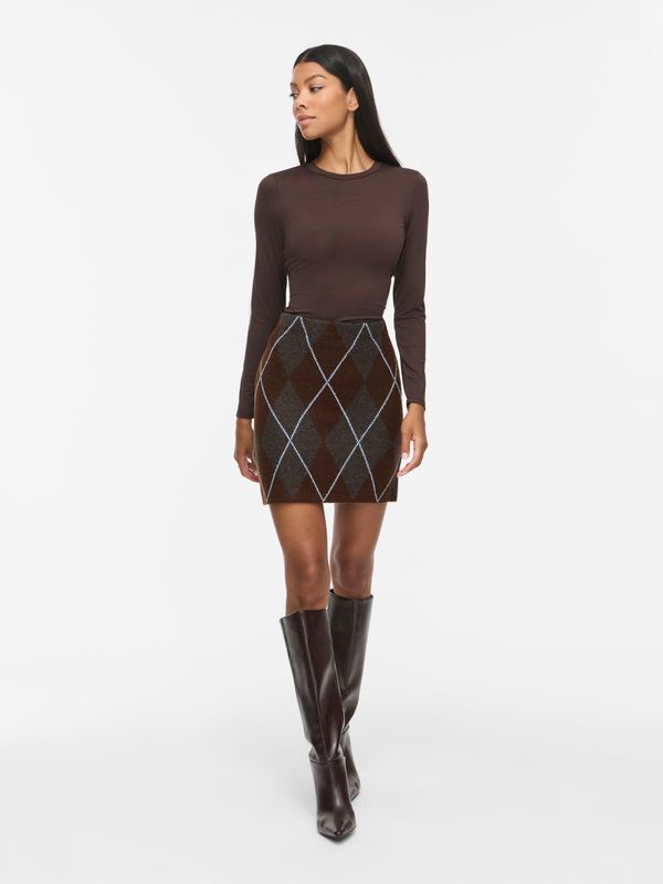 Vila VIARGYLE KNIT SKIRT/BFS Dark Grey Melange/COFFE BEAN/B 14119460