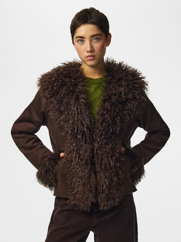 Pieces PCNANNA BRUSHED SHORT JACKET Hot Fudge 17169429