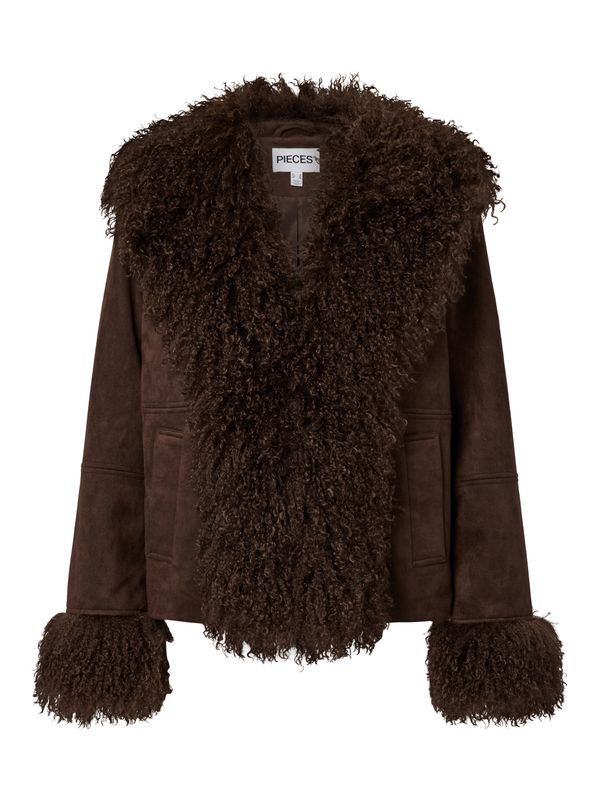 Pieces PCNANNA BRUSHED SHORT JACKET Hot Fudge 17169429