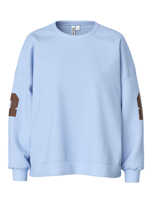Pieces PCCHILLI FANY LS O-NECK OVER. SWEAT: Cashmere Blue/PARIS 17164992