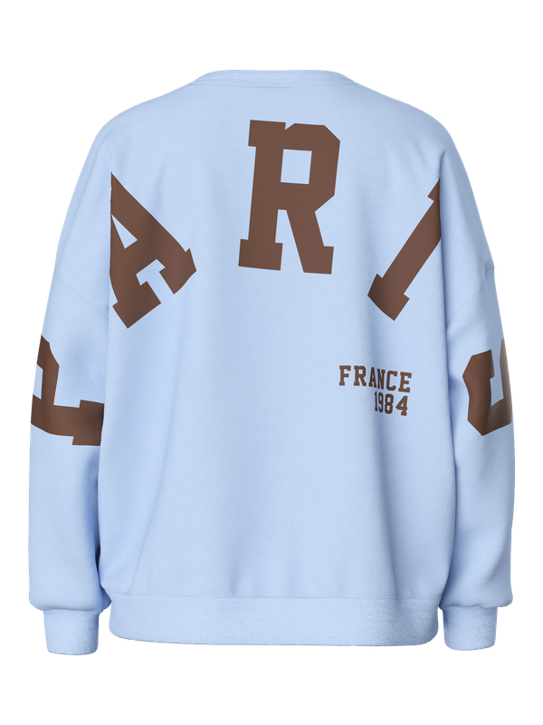 Pieces PCCHILLI FANY LS O-NECK OVER. SWEAT: Cashmere Blue/PARIS 17164992