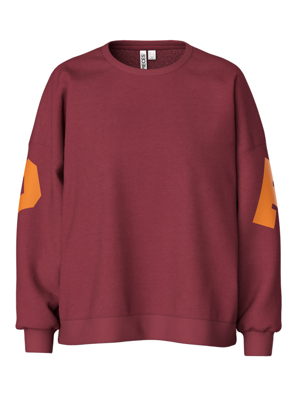 Pieces PCCHILLI FANY LS O-NECK OVER. SWEAT: Tawny Port/TOKYO 17164992