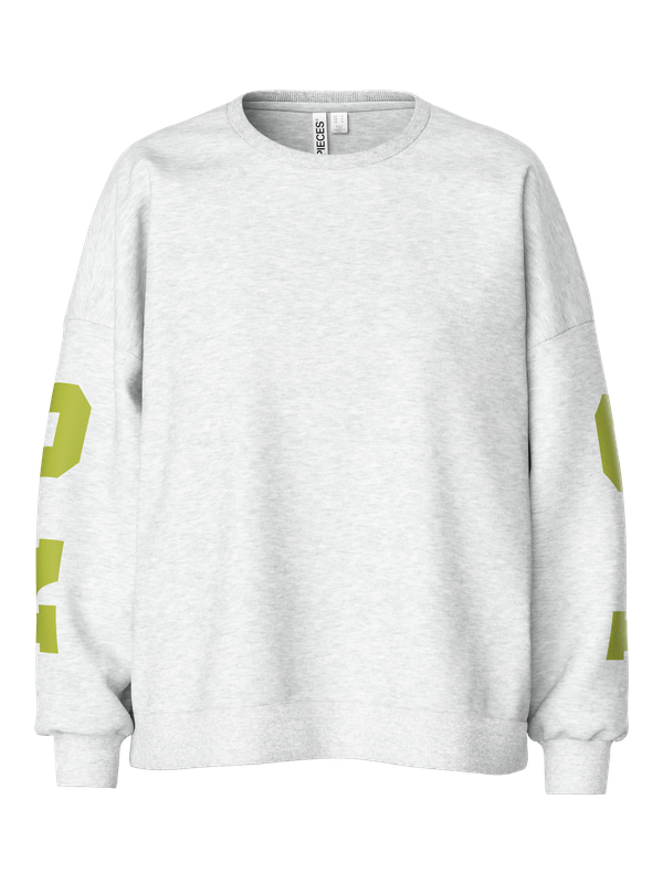 Pieces PCCHILLI FANY LS O-NECK OVER. SWEAT: Light Grey Melange/LONDON 17164992