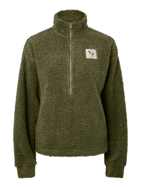 Pieces PCKATTY TEDDY HIGH NECK HALF ZIP JA: Sphagnum 17167297