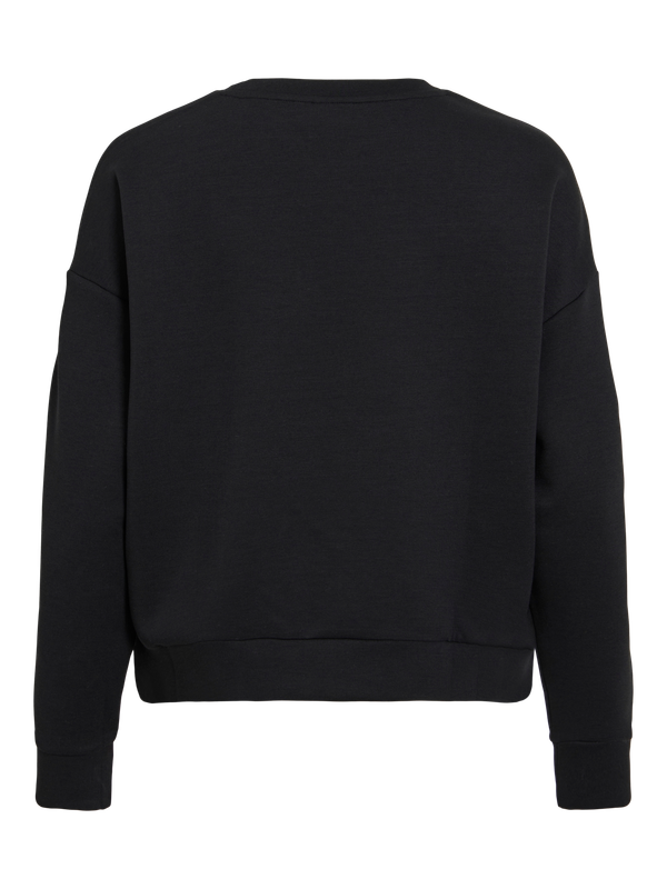 Vila VIREFLECT TAPE O-NECK L/S SWEAT TOP: Black Beauty/SNOW WHITE STRIPE 1411902