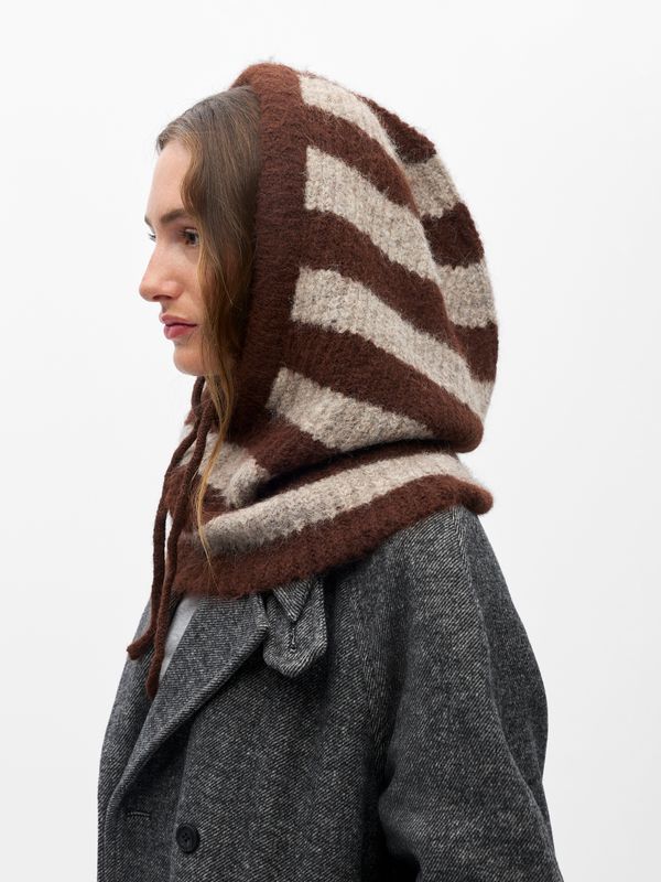 Object OBJMILU KNIT BALACLAVA NOOS Seal Brown/Humus 23043040