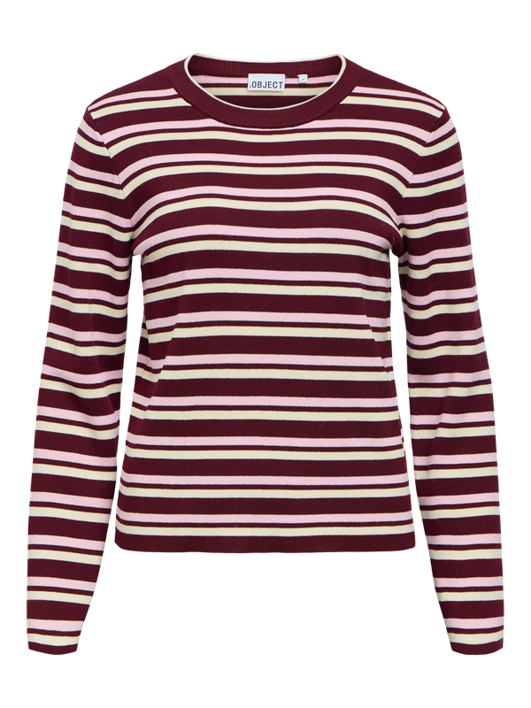 Object OBJESTER L/S RE KNIT PULLOVER NOOS Windsor Wine/Roseate spoonbill 2305058