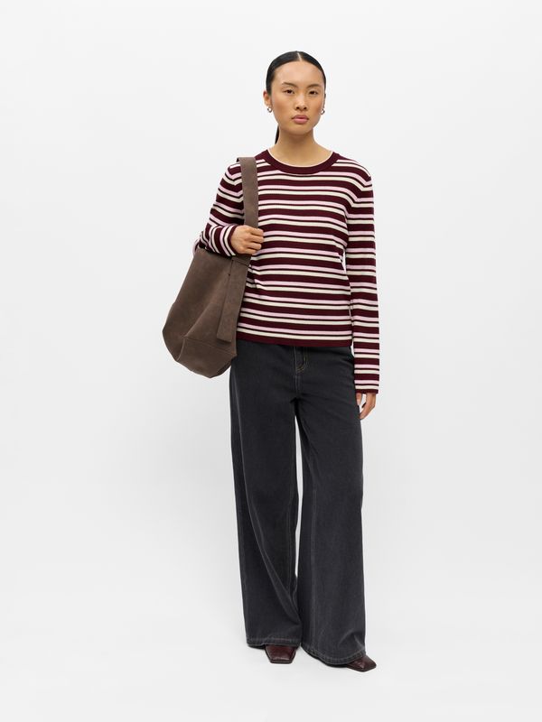 Object OBJESTER L/S RE KNIT PULLOVER NOOS Windsor Wine/Roseate spoonbill 2305058