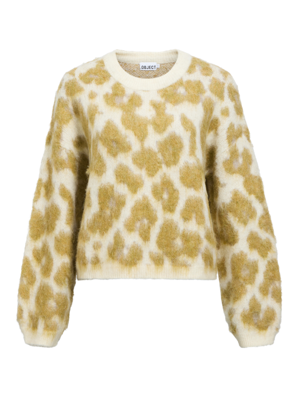 Object OBJPIPSY L/S RE KNIT PULLOVER 146 Birch/Fennel seed + opal gray 23049734
