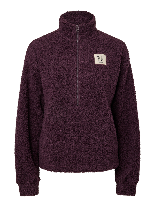 Pieces PCKATTY TEDDY HIGH NECK HALF ZIP JA: Plum Perfect 17167297