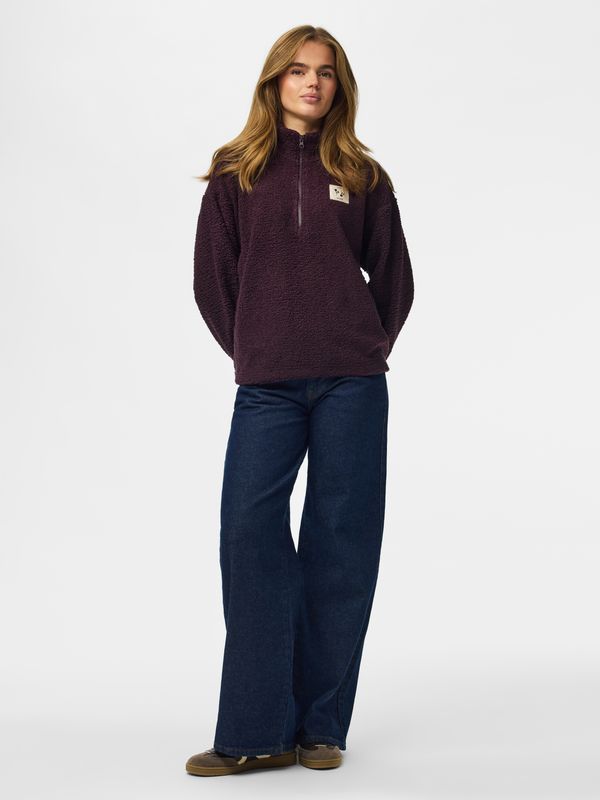 Pieces PCKATTY TEDDY HIGH NECK HALF ZIP JA: Plum Perfect 17167297