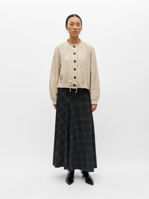 Object OBJGUNVI L/S RE KNIT CARDIGAN NOOS Macadamia/Melange 23049657
