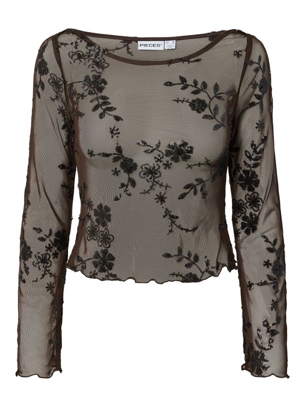 Pieces PCEVITA LS TOP JRS BC Wren/Black sequins 17167705
