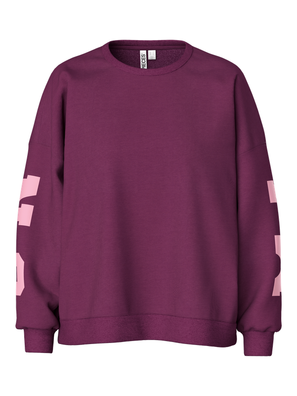 Pieces PCCHILLI FANY LS O-NECK OVER. SWEAT: Pickled Beet/MILANO 17164992