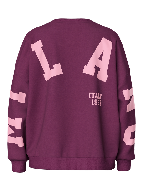 Pieces PCCHILLI FANY LS O-NECK OVER. SWEAT: Pickled Beet/MILANO 17164992