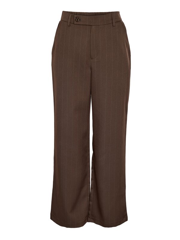 Noisy May NMDALLAS MW PINSTRIPE PANTS TLR Chocolate Brown/WHITE 27038209