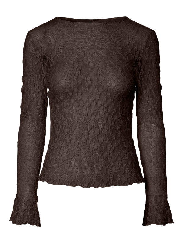 Pieces PCFLAISE LS LACE TOP JRS D2D Hot Fudge 17163971