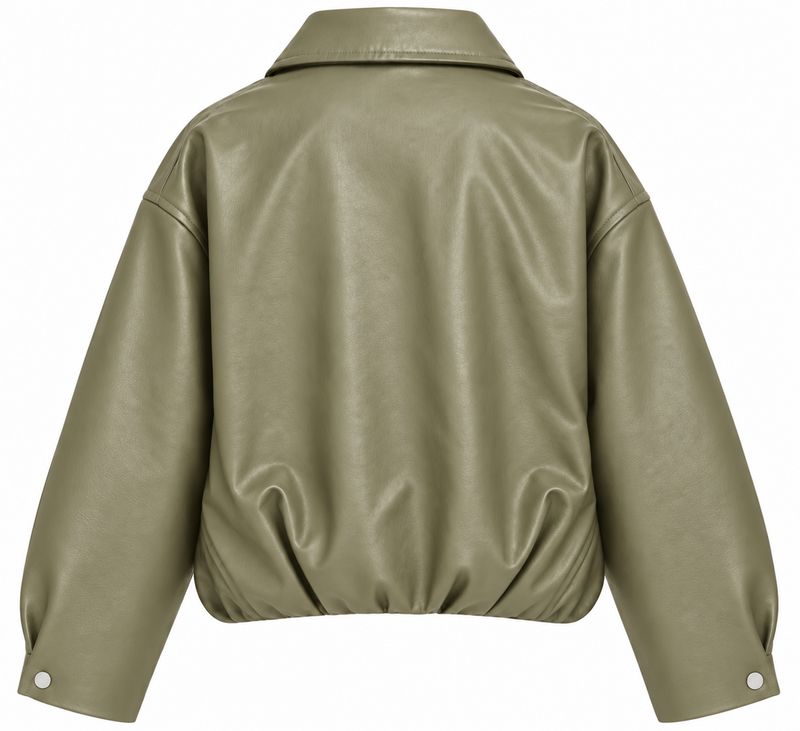 Ambika leather look jacket Khaki Amelia-leather