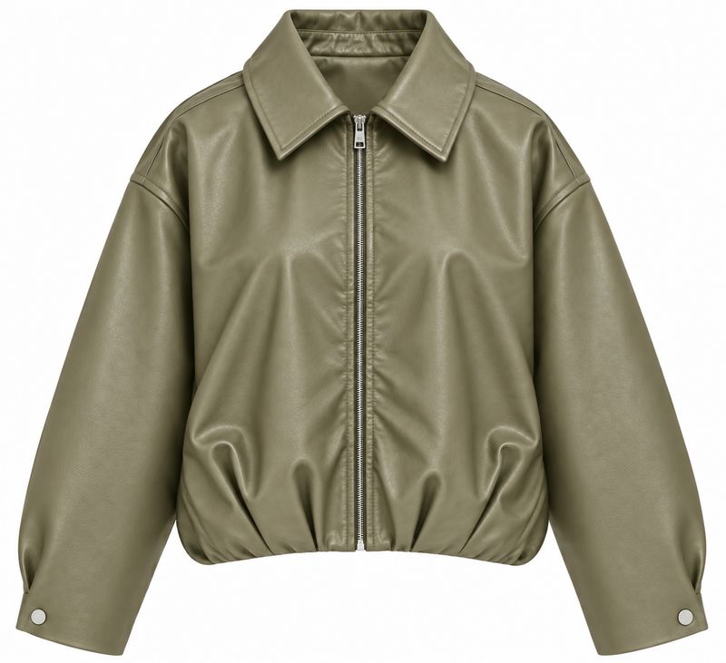 Ambika leather look jacket Khaki Amelia-leather