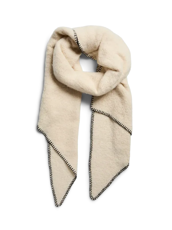 Pieces PCPYRON LONG SCARF NOOS BC Whitecap Gray/CONTRAST STITCH- 17076047