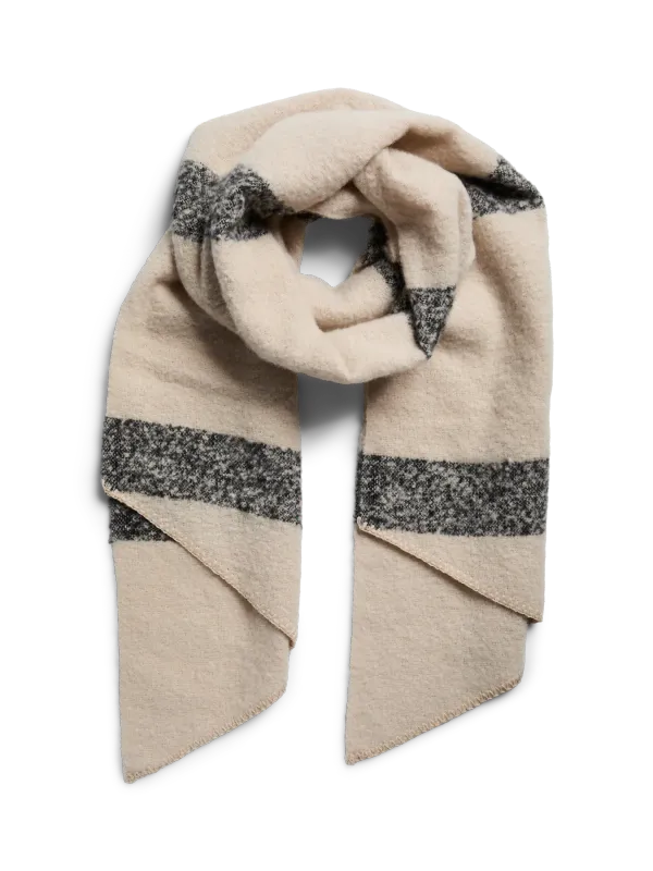 Pieces PCPYRON LONG AOP SCARF NOOS BC Moonbeam/BLACK 17166115
