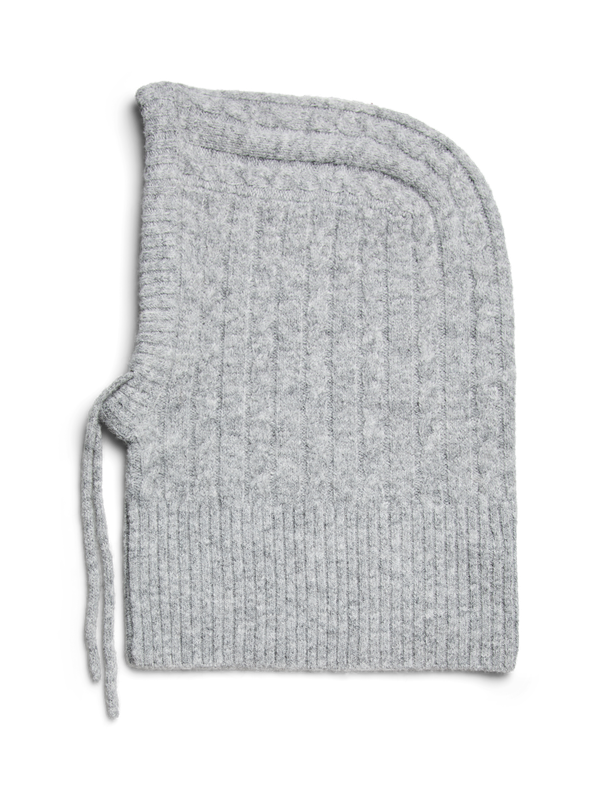 Pieces PCNAMBI CABLE BALACLAVA NOOS BC Light Grey Melange 17166111