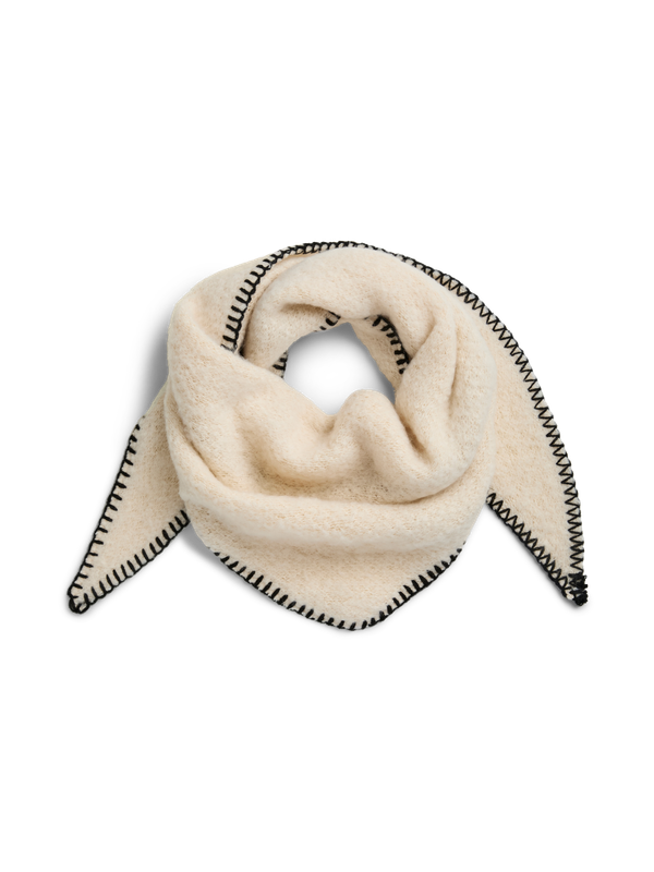 Pieces PCPYRON MINI SCARF NOOS BC Whitecap Gray/CONTRAST STITCH- 17166114